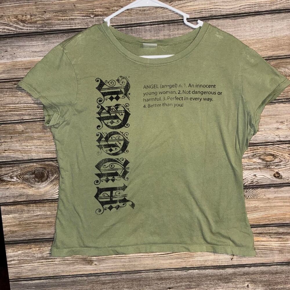 No-boundaries Women's Green and Khaki T-shirt